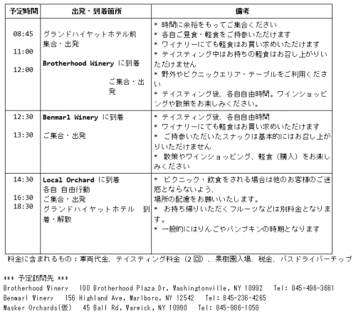 青山学院NY校友会・NY上智ソフィア会共催ワイナリーツアーのご案内